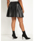 ფოტო #1 პროდუქტის Plus Size Faux Leather Pleated Skirt
