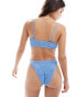 Фото #3 товара ASOS DESIGN Amy crinkle tanga bikini bottom in blue