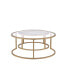 Shanish Nesting Table Set (2Pc Pk) in Faux Marble & Gold