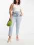 New Look Curve paperbag jean in mid blue