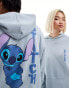 ASOS DESIGN Disney unisex oversized hoodie with Stitch prints in grey