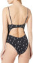 Eberjey 257550 Women's Alexia One Piece Swimsuit Black/White Size X-Small
