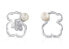 Silver earrings with teddy bear and pearl 2 in 1 Silhouette 1000091300