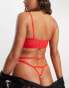 We Are We Wear lace longline padded balconette bra in red