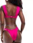 Free Society ruched underwire bikini top in jazz pink