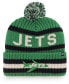 Фото #2 товара Men's Kelly Green New York Jets Legacy Bering Cuffed Knit Hat with Pom