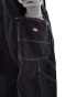 Dickies classic denim dungarees in washed black