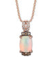 ფოტო #1 პროდუქტის Neopolitan Opal (3/4 ct. t.w.) & Diamond (1/6 ct. t.w.) 18" Pendant Necklace in 14k Rose Gold