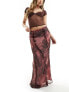 Фото #1 товара Reclaimed Vintage maxi skirt in pink floral print