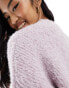 Фото #3 товара ASOS DESIGN jumper with balloon sleeve in textured yarn in lilac