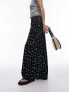 Topshop ditsy maxi bias skirt in blue floral print