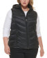 Фото #1 товара Women's Plus Size Packable Hooded Puffer Vest, Created for Macy's