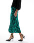 French Connection Dani check midi skirt in dark green