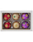 Фото #1 товара Kurt Adler 6Pc 80Mm Balls With Jewels Christmas Ornament Set Multicolor