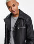 ASOS DESIGN faux leather biker jacket in black