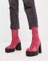 ASOS DESIGN Romeo suede platform boots in pink