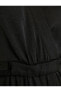 Фото #8 товара Платье женское Koton Миди с широким V-образным вырезом, короткими рукавами и карманами.
