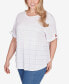 ფოტო #4 პროდუქტის Plus Size Decorative Smocked Knit Top