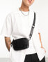 ASOS DESIGN leather cross body camera bag in black