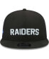 Фото #2 товара Men's Black Las Vegas Raiders Stacked Trucker 9FIFTY Snapback Hat