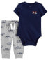 Фото #3 товара Baby 2-Piece Race Car Bodysuit Pant Set NB