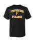 ფოტო #1 პროდუქტის Big Boys Black Pittsburgh Pirates Heart and Soul T-shirt