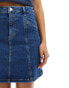 Tommy Jeans seam detail mini skirt in mid wash