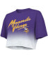 Фото #3 товара Women's Threads Justin Jefferson Purple, White Minnesota Vikings Drip-Dye Player Name and Number Tri-Blend Crop T-shirt