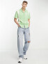 Sergio Tacchini Tano revere shirt in green and cream stripe