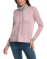 Фото #1 товара Amicale Cashmere Colorblocked Cashmere Sweater Women's Pink Xs