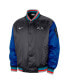 ფოტო #3 პროდუქტის Men's Charcoal Brooklyn Nets 2023/24 City Edition Courtside Premier Full-Snap Bomber Jacket