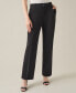 ფოტო #4 პროდუქტის Women's Pull-On Mid-Rise Faux-Fly Straight-Leg Pants