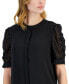 Фото #3 товара Women's Sheer-Sleeve Mandarin-Collar Top