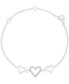 ფოტო #1 პროდუქტის Children's Cubic Zirconia & Polished Triple Heart Chain Link Bracelet