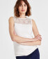 ფოტო #1 პროდუქტის Women's Serenity-Knit Lace-Yoke Sleeveless Top