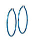 ფოტო #3 პროდუქტის Stainless Steel Polished Blue plated Hoop Earrings