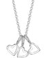 ფოტო #1 პროდუქტის Triple Heart Charms Pendant Necklace, 18"