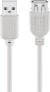 Wentronic USB 2.0 Hi-Speed extension cable - grey - 3 m - 3 m - USB A - USB A - USB 2.0 - 480 Mbit/s - Grey