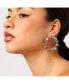ფოტო #3 პროდუქტის Women's Silver Circular Stone Drop Earrings
