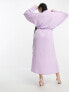 ASOS DESIGN Curve plunge neck batwing midi dress in lilac