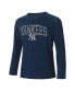 Men's Navy New York Yankees Inertia Raglan Long Sleeve Henley T-shirt