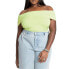 ფოტო #1 პროდუქტის Plus Size Off The Shoulder Fitted Top