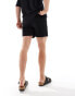 Фото #2 товара ASOS DESIGN pleated linen shorts in black