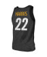 Фото #3 товара Men's Threads Najee Harris Heathered Black Pittsburgh Steelers Player Name and Number Tri-Blend Tank Top