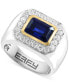 EFFY® Men's Lab Grown Sapphire (3-1/3 ct. t.w.) & Lab Grown Diamond (3/4 ct. t.w.) Halo Ring in 14k Two-Tone Gold