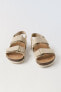 Split suede leather sandals