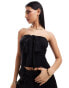 Фото #1 товара ASOS DESIGN bandeau top with lace bust and tie detail in black