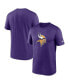 Фото #1 товара Men's Purple Minnesota Vikings Legend Logo Performance T-shirt