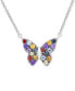 ფოტო #1 პროდუქტის Multi-Gemstone Butterfly 17" Pendant Necklace (7/8 ct. t.w.) in Sterling Silver