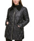 Фото #5 товара Women's Faux-Fur-Collar Quilted Coat